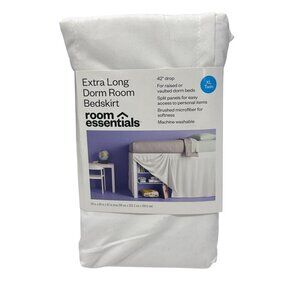 Room Essentials Twin/Twin XL Dorm Room Bed Skirts White